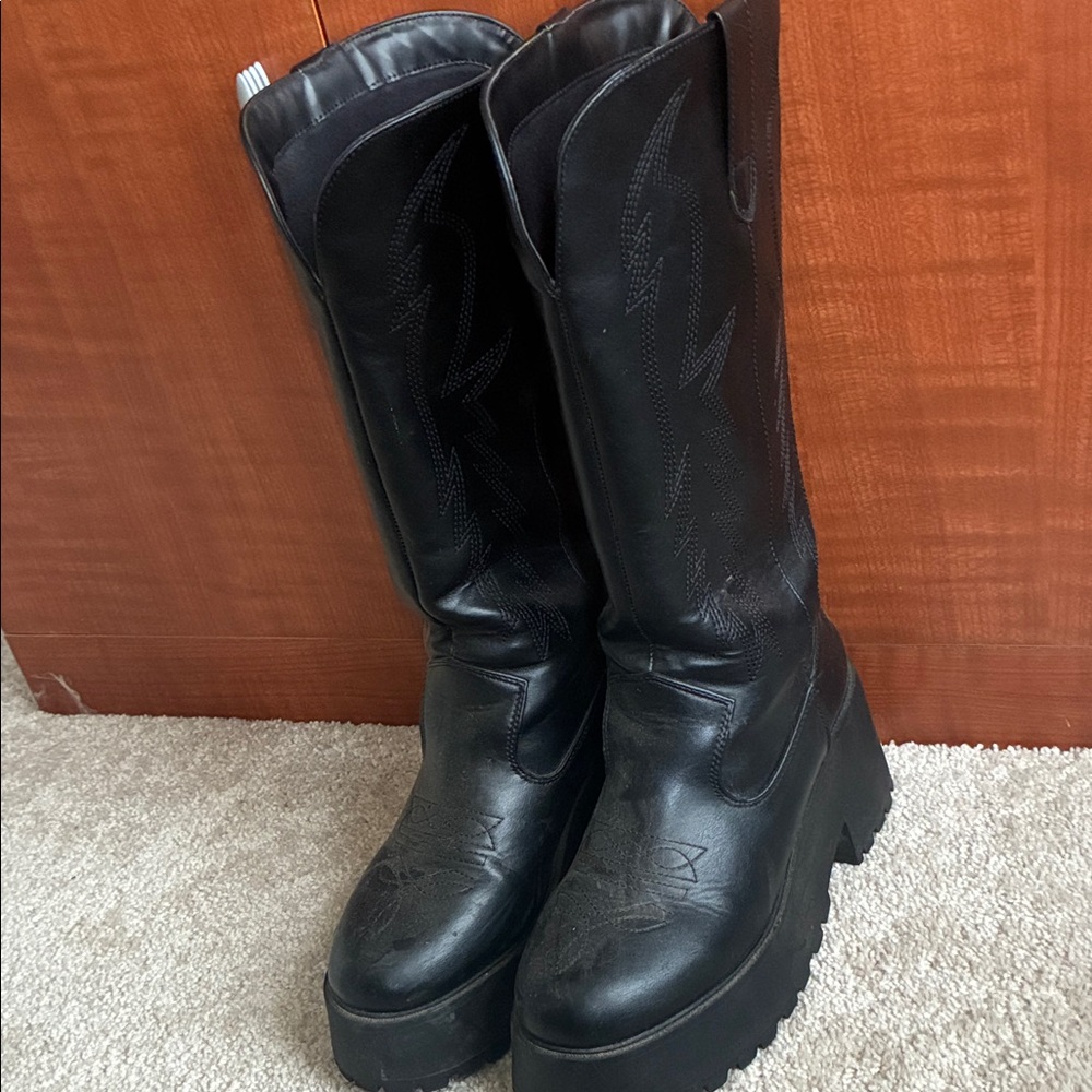 Faux Leather Women's Boots